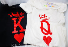 Load image into Gallery viewer, King & Queen Couples T-Shirt Set